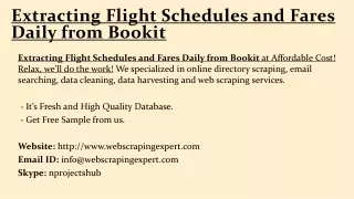 extracting flight schedules and fares daily from bookit