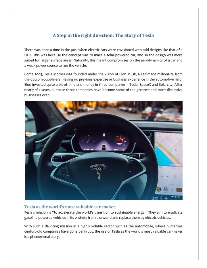 a step in the right direction the story of tesla