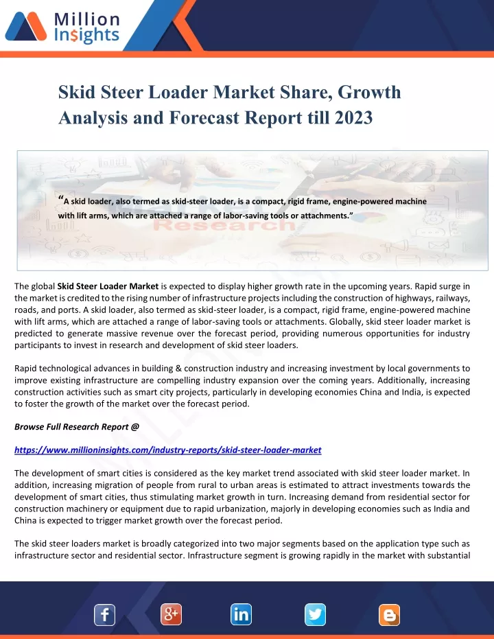 skid steer loader market share growth analysis