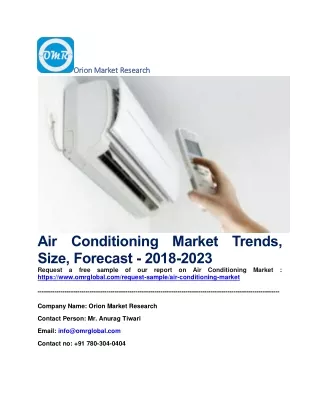 Air Conditioning Market Trends, Size, Forecast - 2018-2023