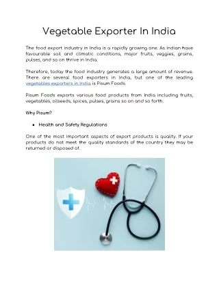 Vegetable Exporter In India