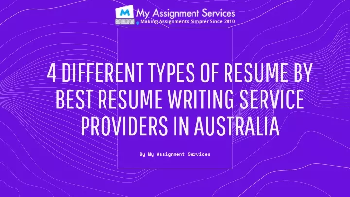 4 different types of resume by best resume