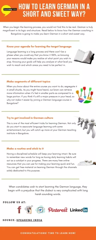 How to learn German in a short and sweet way?