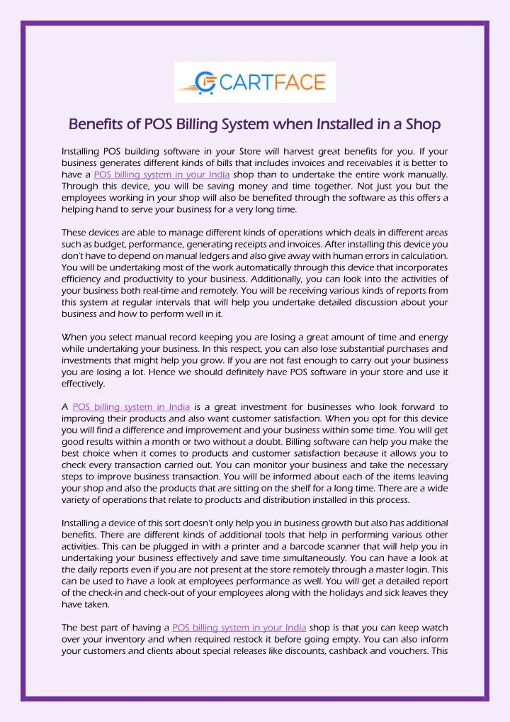 benefits of pos benefits of pos billing system