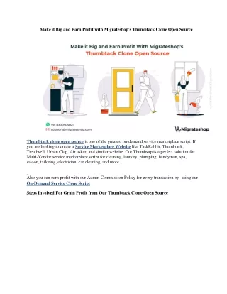 make it big and earn profit with migrateshop