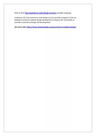 how to find top ecommerce web design services