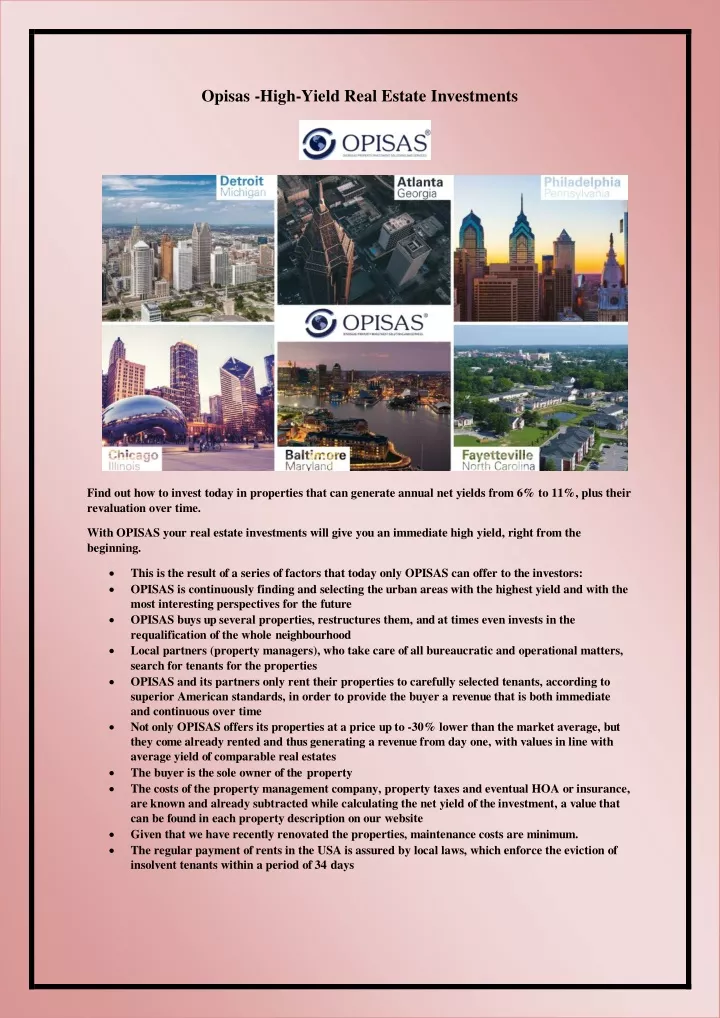 opisas high yield real estate investments