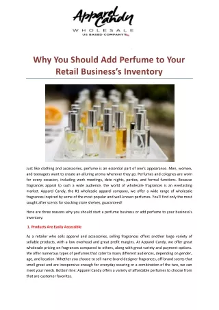 Why You Should Add Perfume to Your Retail Business’s Inventory