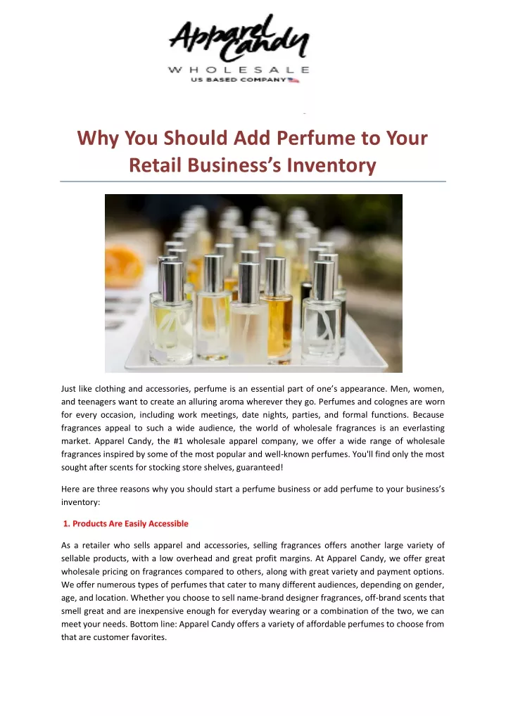 why you should add perfume to your retail