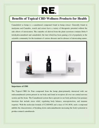 Benefits of Topical CBD Wellness Products for Health