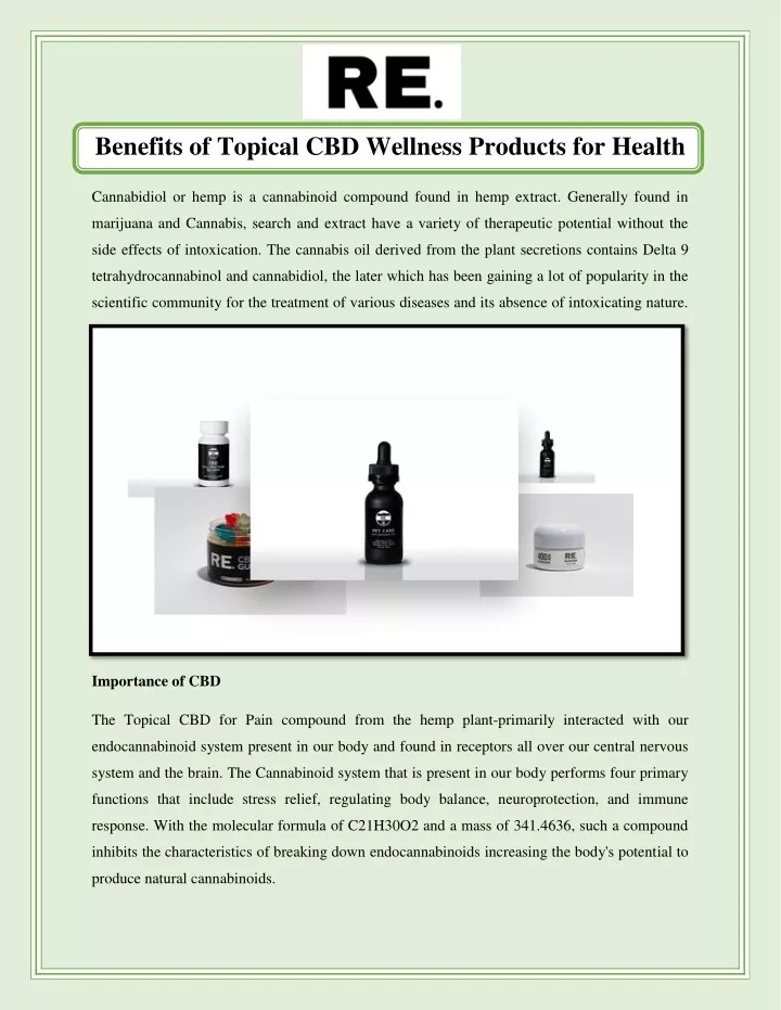 benefits of topical cbd wellness products