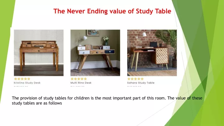 the never ending value of study table