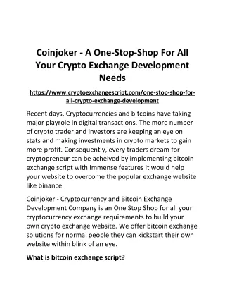 coinjoker a one stop shop for all your crypto