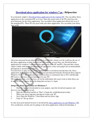 Download alexa application for windows 7 pc - Helpsection