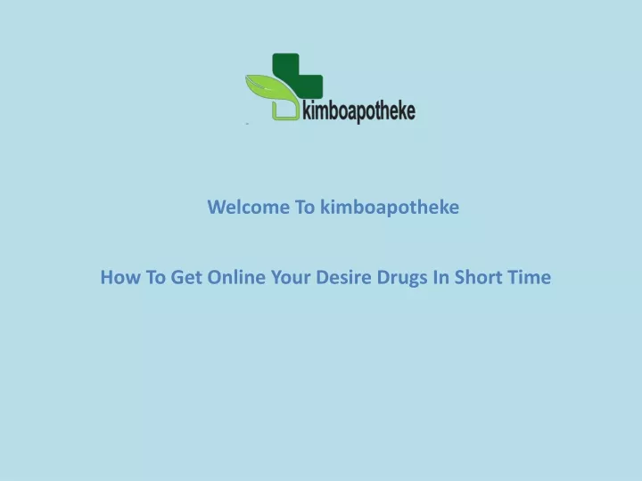 welcome to kimboapotheke