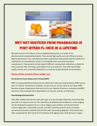 why get services from pharmacies