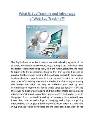 What is Bug tracking and advantage of web bug tracking??