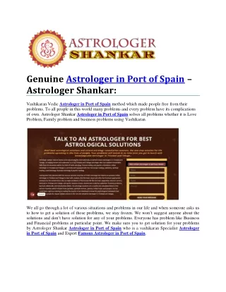 Genuine Astrologer in Port of Spain – Astrologer Shankar:
