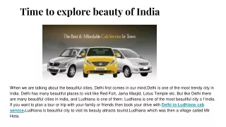Time to explore beauty of india