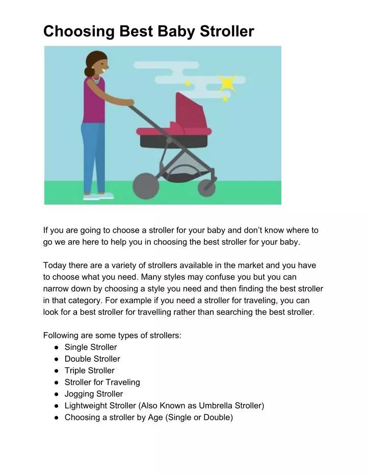 choosing best baby stroller