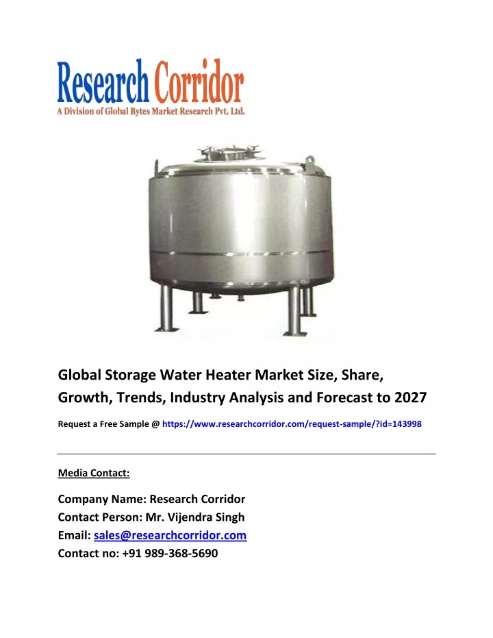 global storage water heater market size share