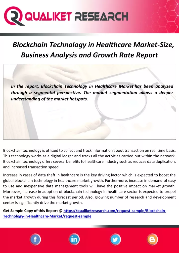 blockchain technology in healthcare market size
