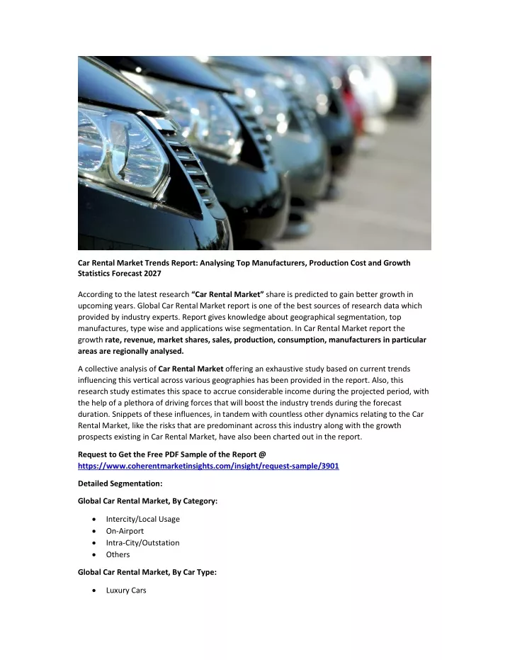 car rental market trends report analysing