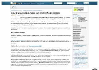 How Business Insurance can protect Your Dreams
