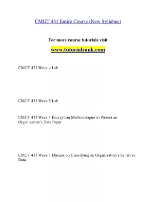 CMGT 431  Teaching Effectively--tutorialrank.com