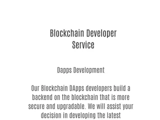 Blockchain Developer Service