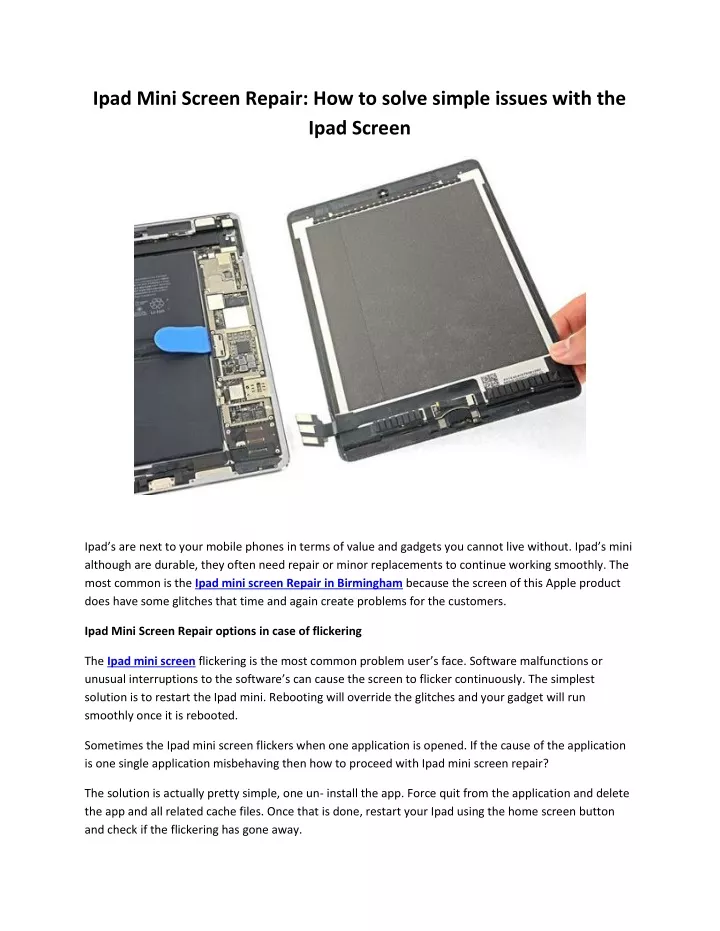 ipad mini screen repair how to solve simple