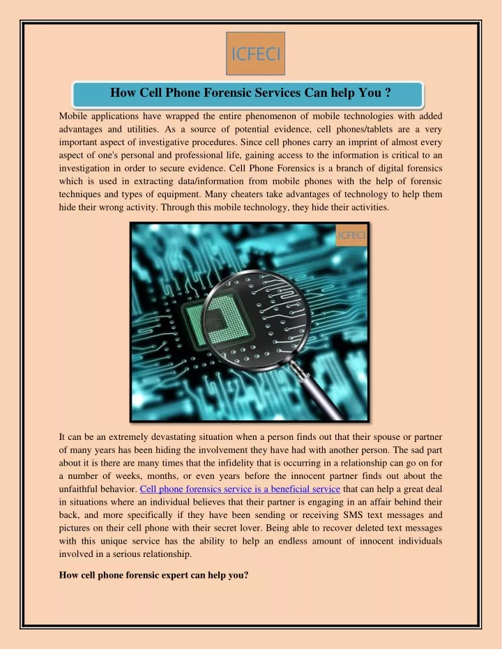 how cell phone forensic services can help you