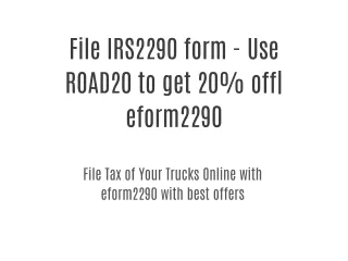 File IRS form 2290 online