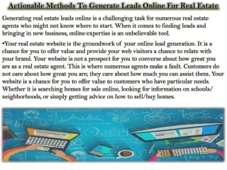 actionable methods to generate leads online