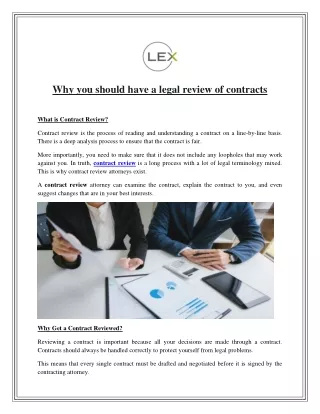 Why you should have a legal review of contracts