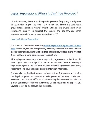 legal separation when it can t be avoided