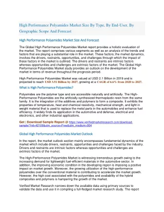 high performance polyamides market size by type