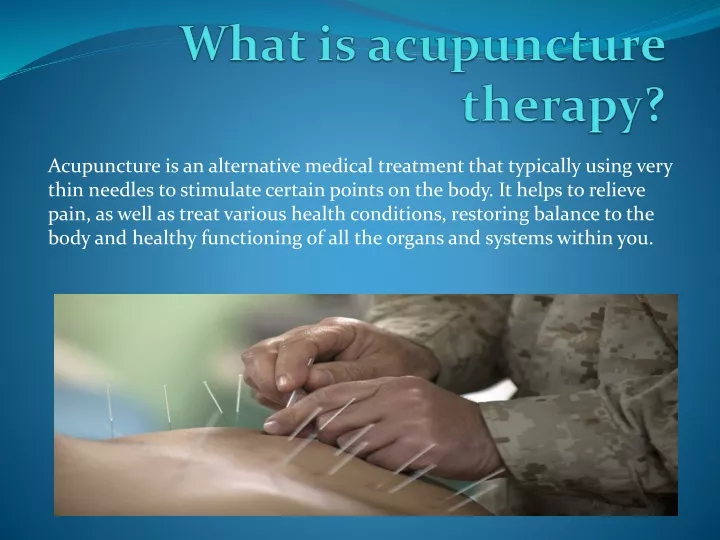 what is acupuncture therapy