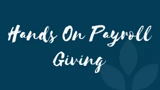 hands on payroll giving