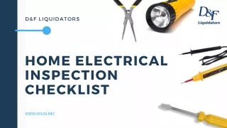 HOME ELECTRICAL INSPECTION CHECKLIST