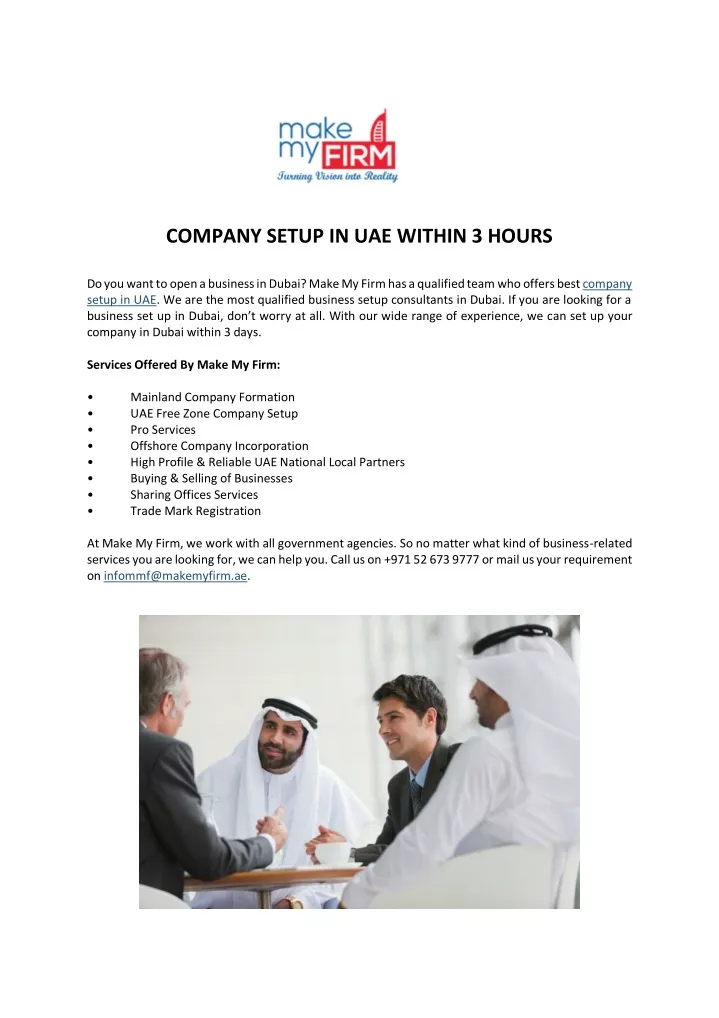 company setup in uae within 3 hours do you want
