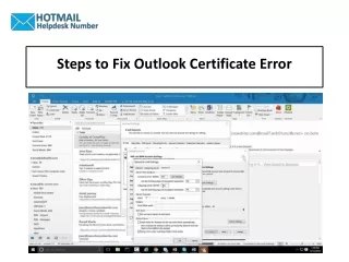 steps to fix outlook certificate error