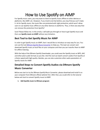 how how to use spotify on aimp to use spotify