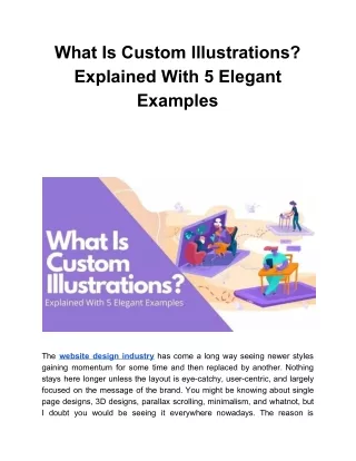 what is custom illustrations explained with
