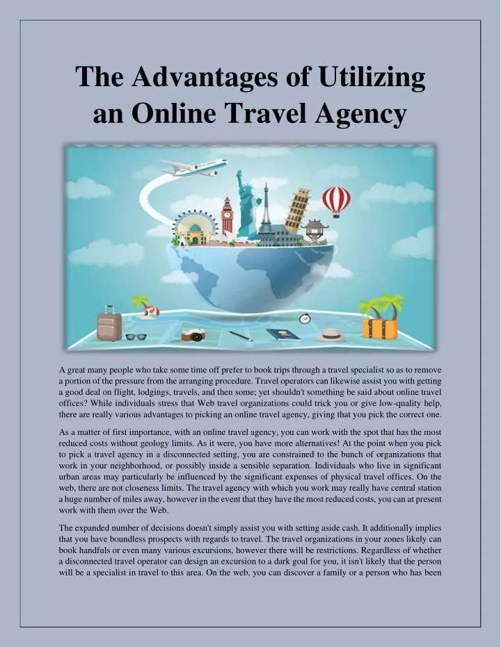 the advantages of utilizing an online travel