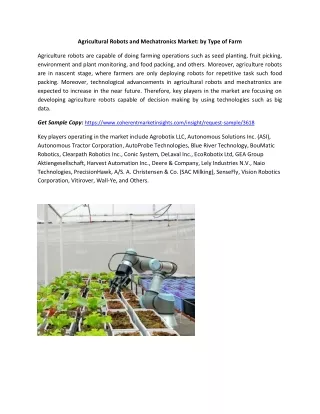 agricultural robots and mechatronics market