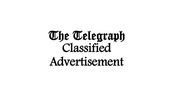 the telegraph classified advertisement