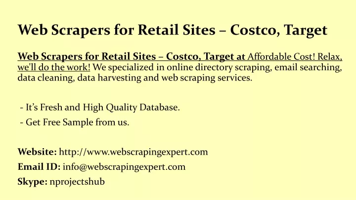 web scrapers for retail sites costco target