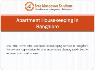 apartment housekeeping in bangalore