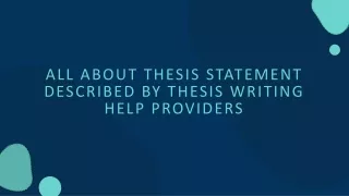all about thesis statement described by thesis